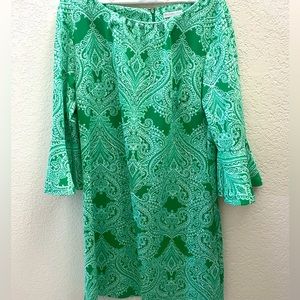 New York & Company Green Paisley Midi Dress